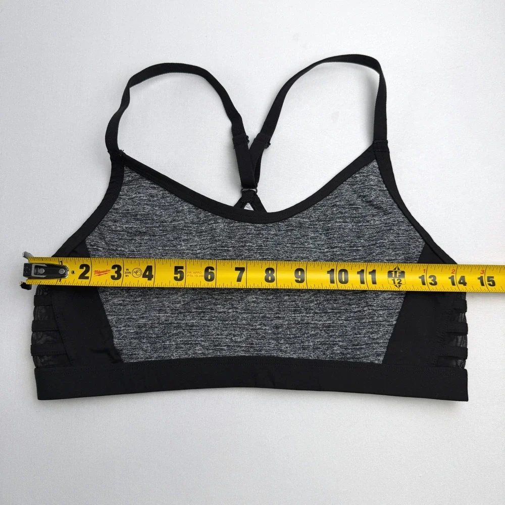 Pink Victoria's Secret Ultimate Sports Bra Women L Gray Excellent Mesh Strappy